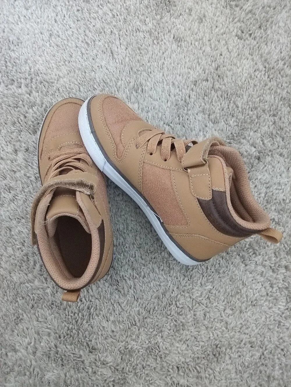 Toddler Boy High-Top Casual Sneakers - Tan Size 13.
